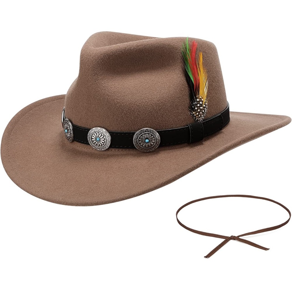 MIX Brown Western Cowboy hat 100% Wool